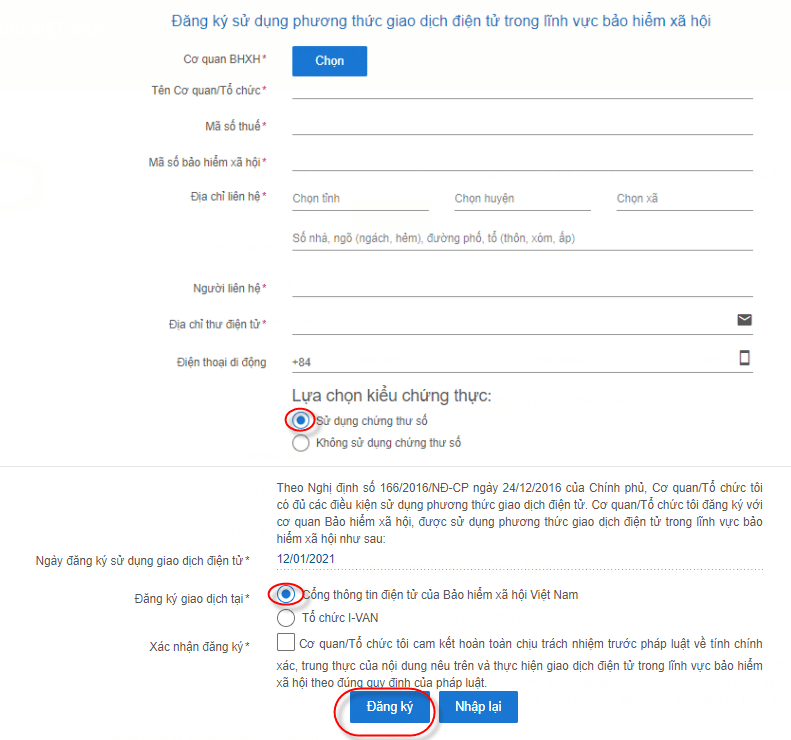 Các bước đăng ký chữ ký số với cơ quan BHXH