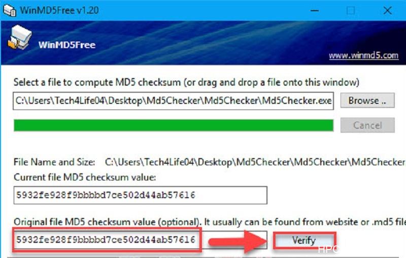Hướng dẫn cách check MD5