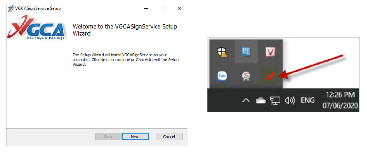 Cài đặt chữ ký số VGCA