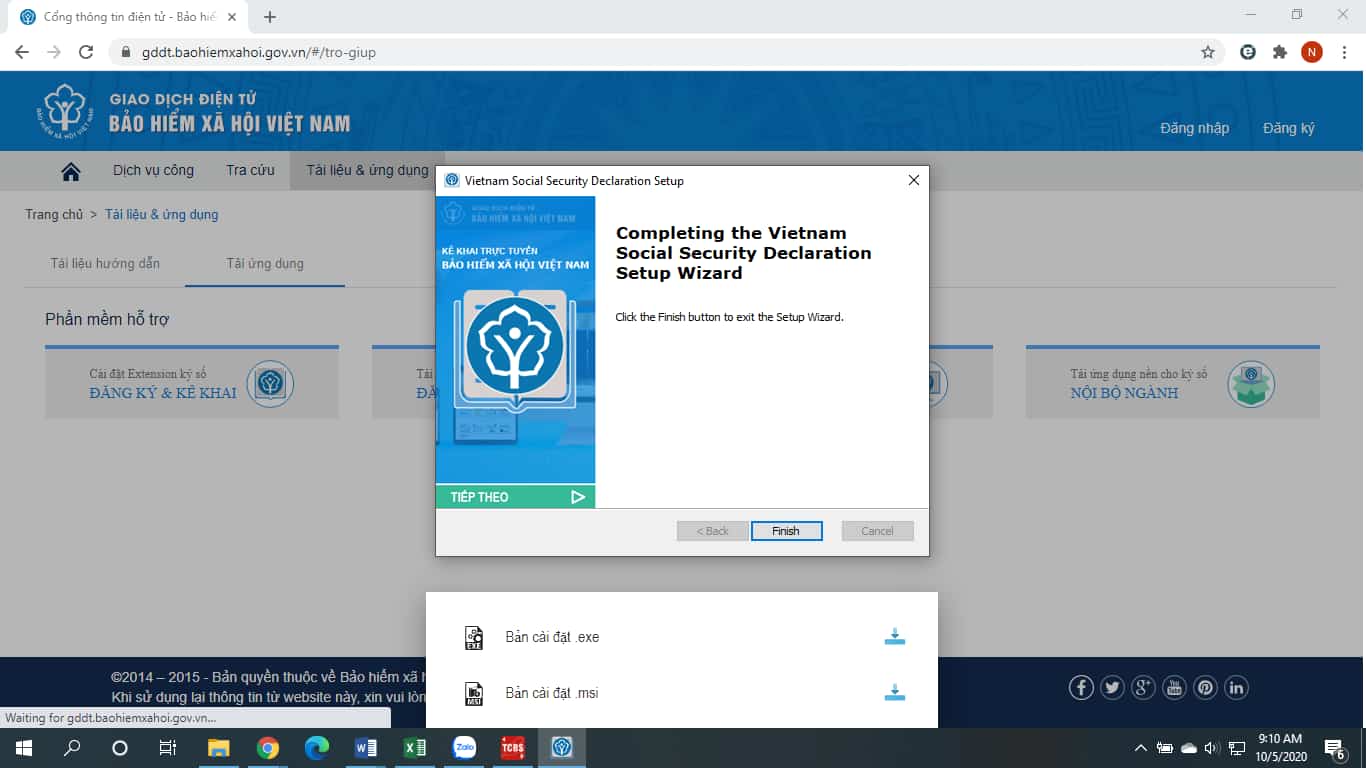 cài đặt Extension và ứng dụng nền ký số