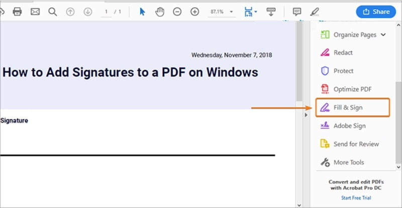 Tạo chữ ký bằng Adobe