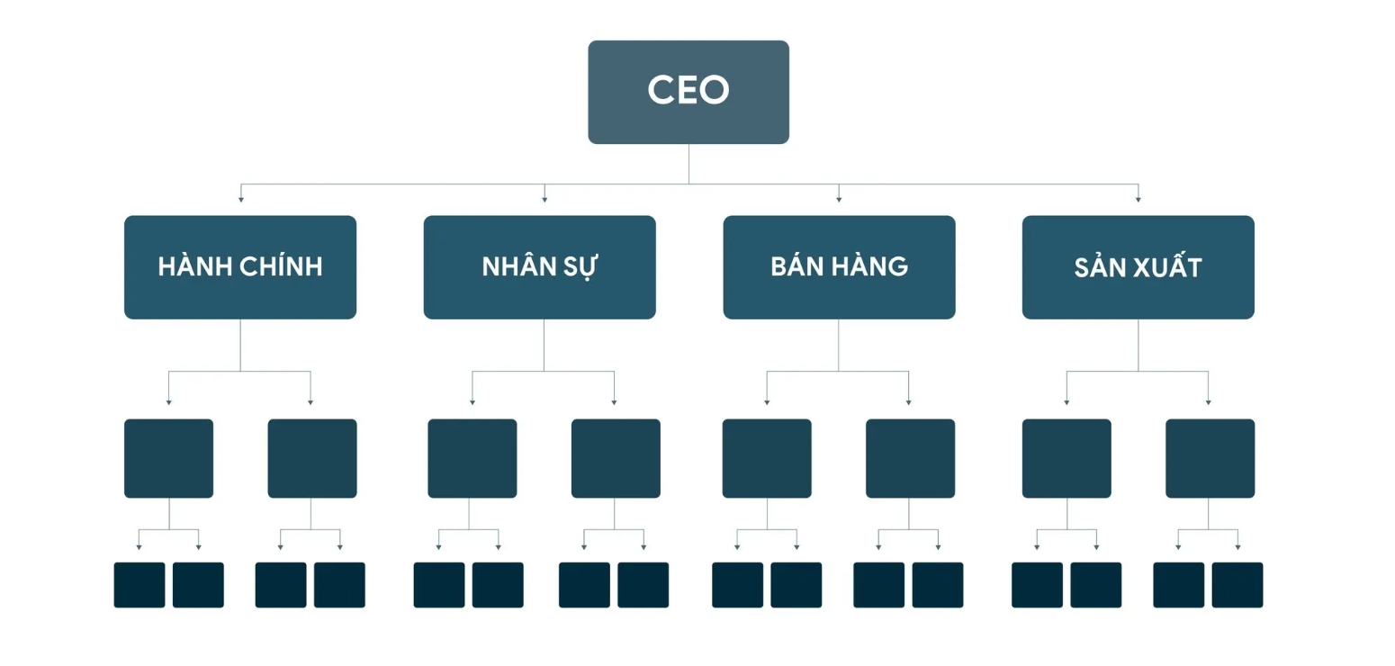 Cơ cấu tổ chức theo chức năng phòng ban