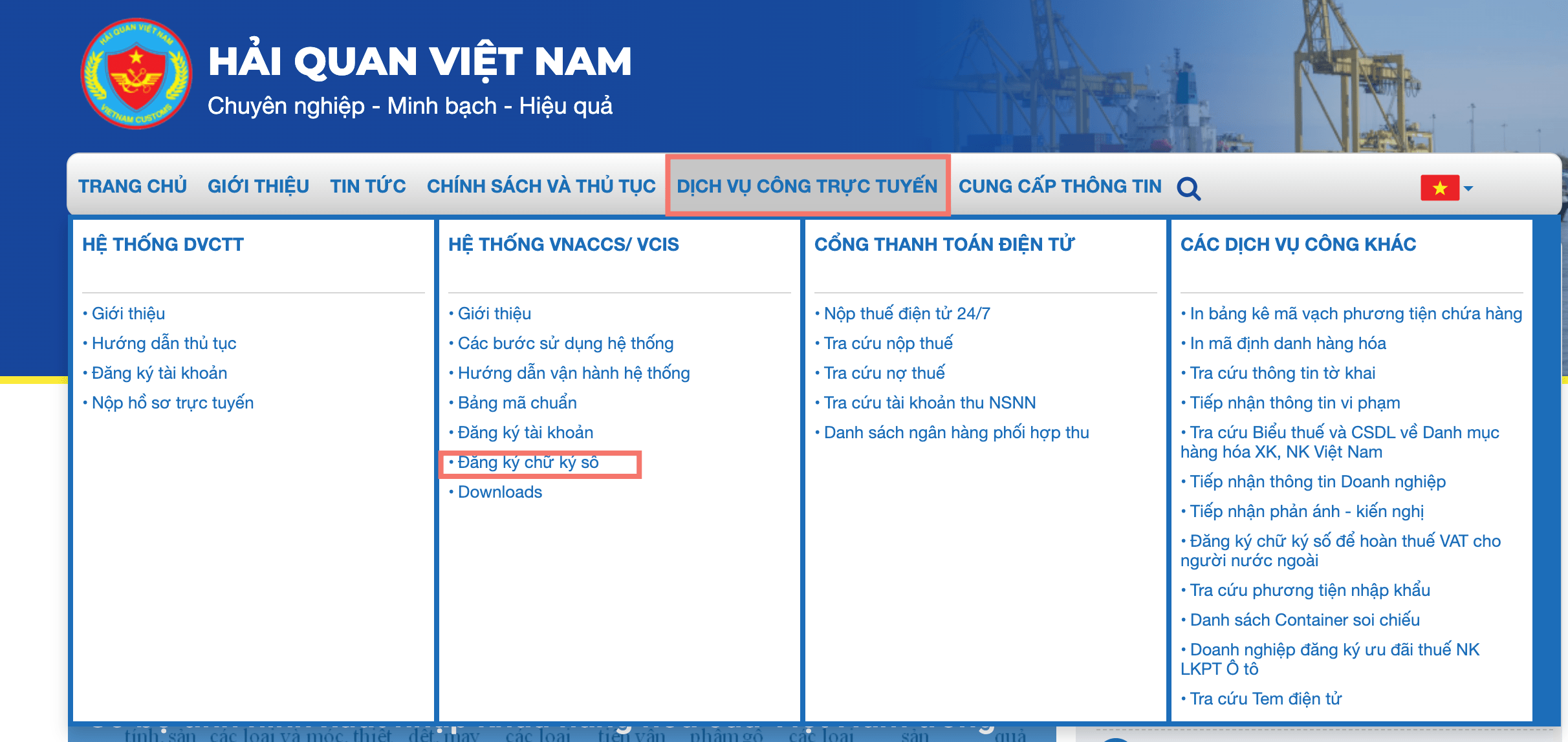 đăng ký chữ ký số với hải quan