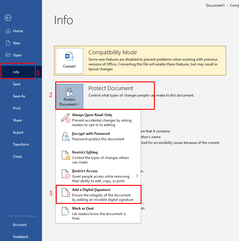 Hướng dẫn ký số trên file Word