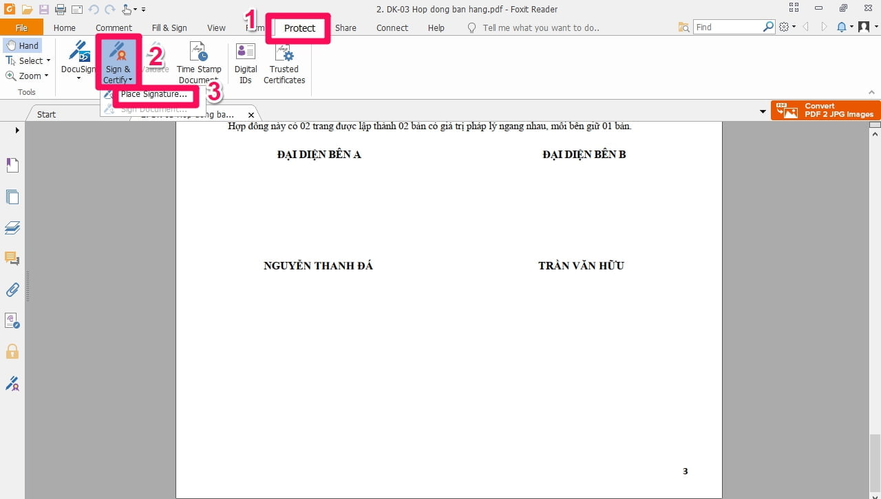 Hướng dẫn ký điện tử file PDF trên phần mềm Foxit Reader