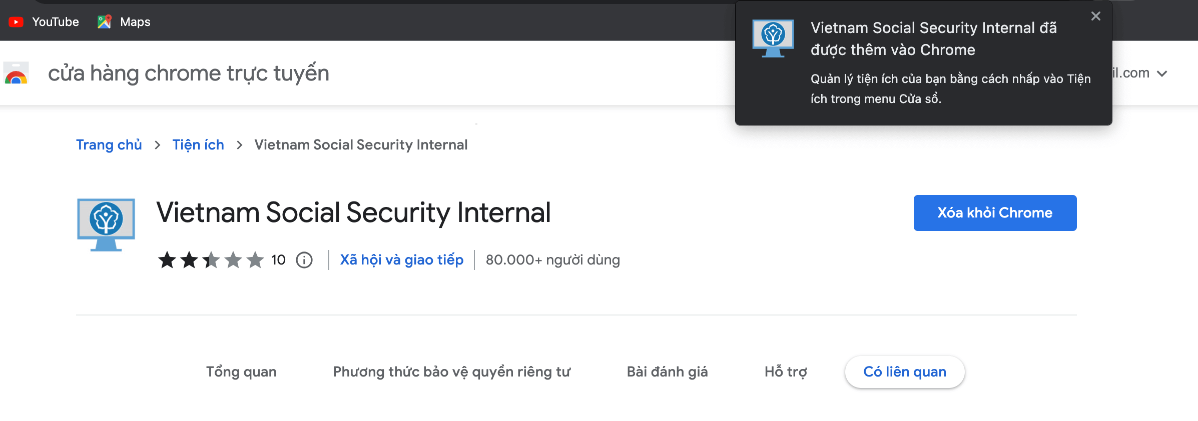 cài đặt Extension và ứng dụng nền ký số
