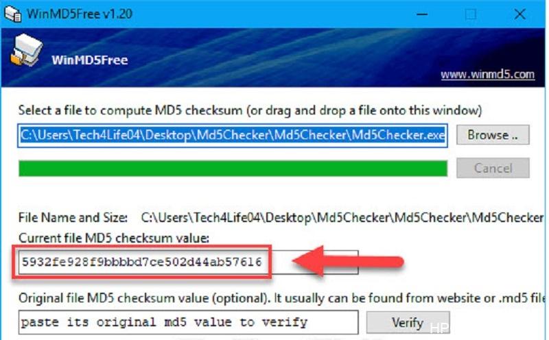 Hướng dẫn cách check MD5