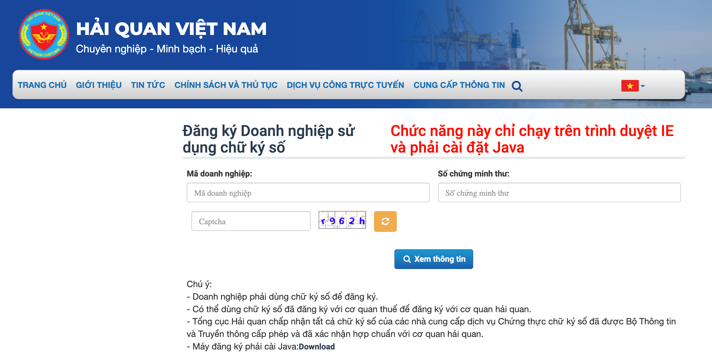 Hướng dẫn đăng ký chữ ký số hải quan