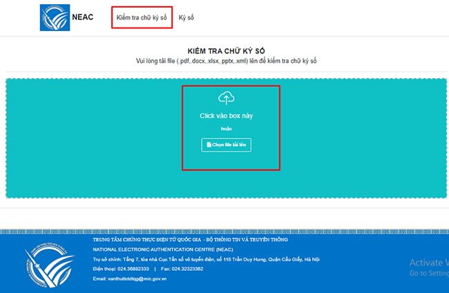 Kiểm tra chữ ký số hợp lệ