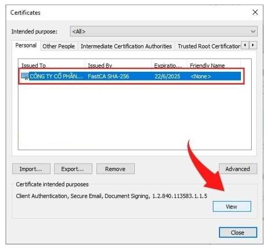 Kiểm tra thời hạn chữ ký số qua phần mềm quản lý USB Token