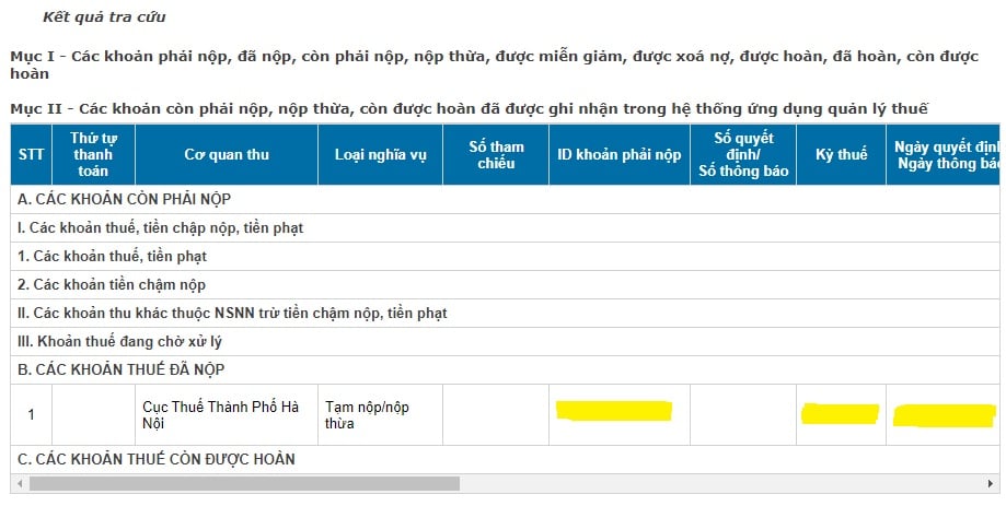 tra cứu nợ thuế tncn 2025