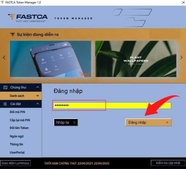 Kiểm tra thời hạn chữ ký số qua phần mềm quản lý USB Token