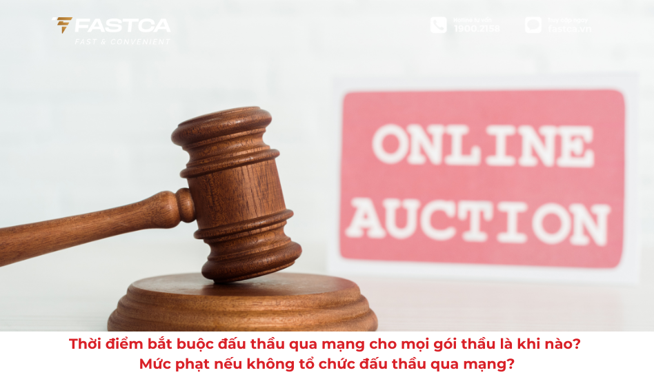 Thời điểm bắt buộc đấu thầu qua mạng cho mọi gói thầu là khi nào? Mức phạt nếu không tổ chức đấu thầu qua mạng?